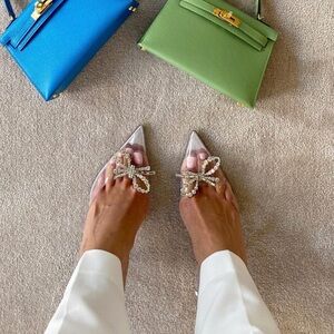 Amina Muaddi Rosie glass PVC am transparent heels